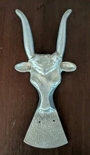 Vintage Boot Jack Boot Puller Longhorn Bull Cast Aluminum Ranch Cowboy EUC 
