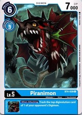 Piranimon BT4-028 Black Uncommon Ultimate  Digimon CCG Card 