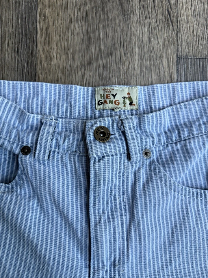 HEY GANG 女式牛仔裤条纹双膝 00 码 — 第 3/3 张图片