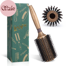 Round Brush for Blow Drying, Boar Bristle Hair Brush for Women Men, round Hairb