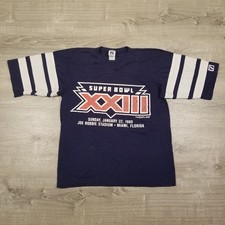 Vintage Logo 7 Super Bowl XXIII 1989 NFL Single Stitch Jersey Shirt USA Medium