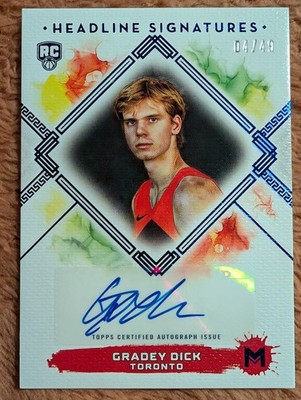 2023-24 Topps Motif - Headline Signatures Gradey Dick #HS-GD Ultramarine 4/49