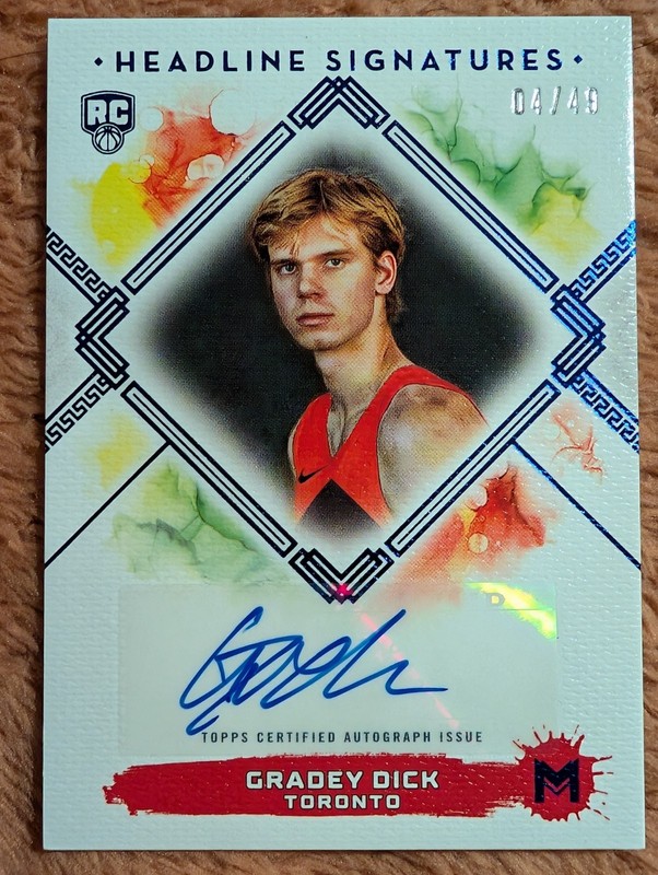 2023-24 Topps Motif - Headline Signatures Gradey Dick #HS-GD Ultramarine 4/49