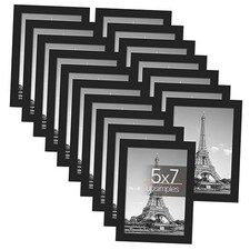 Picture Frame with Real Glass,Bulk Photo Frames for Wall or Tabletop 5x7 Black