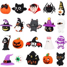 20 Pcs Silicone Focal Beads for Halloween, 3D Rubber Beads for Pens Keychain Br