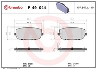Brembo P 49 044 Bremsbelagsatz, Scheibenbremse For Abarth Fiat Mazda