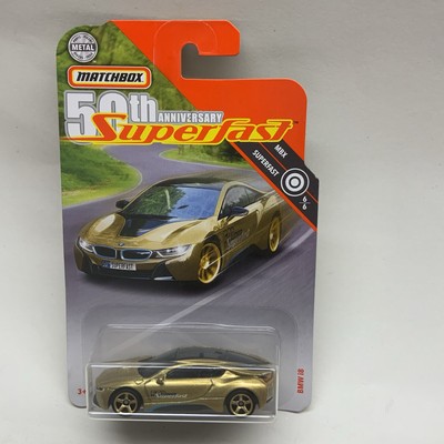 BMW I8 Matchbox Diecast Collectible Car 1:64, 50th Anniversary Superfast Gold
