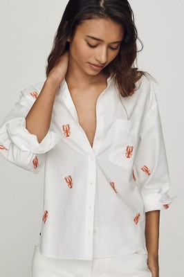 Anthropologie - Novelty Shrunken Bennet Buttondown Shirt by Maeve 