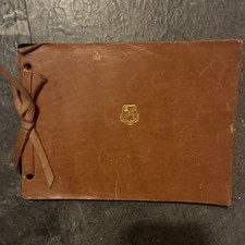 Vintage leather Scrapbook Album embossed Cover, Unused, Wear