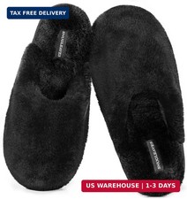 Snug Leaves Women's Fuzzy Scuff Slippers Memory Foam Non-slip House Shoes Indo