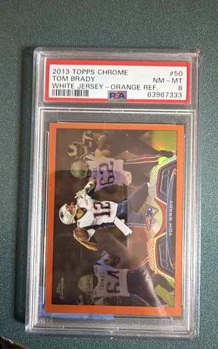 Tom Brady [Orange Refractor] #50 2013 Topps Chrome card