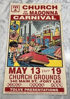90s ルーブル美術館 Poster vintage official Vintage 1996 Carnival Poster Church Of The Madonna Fort Lee Tolve