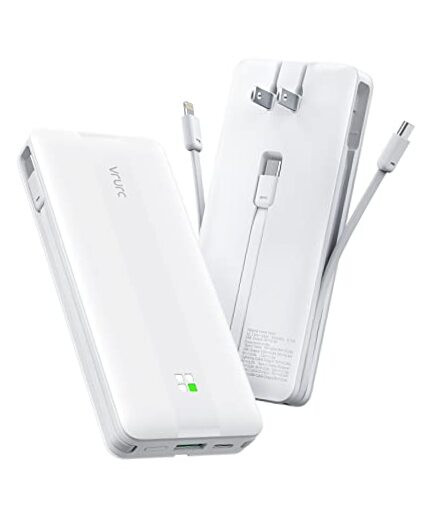 22.5W Portable Charger with Built-in Cables & AC Adapter - Fast Charging Power Bank for On-the-Go Convenience-image