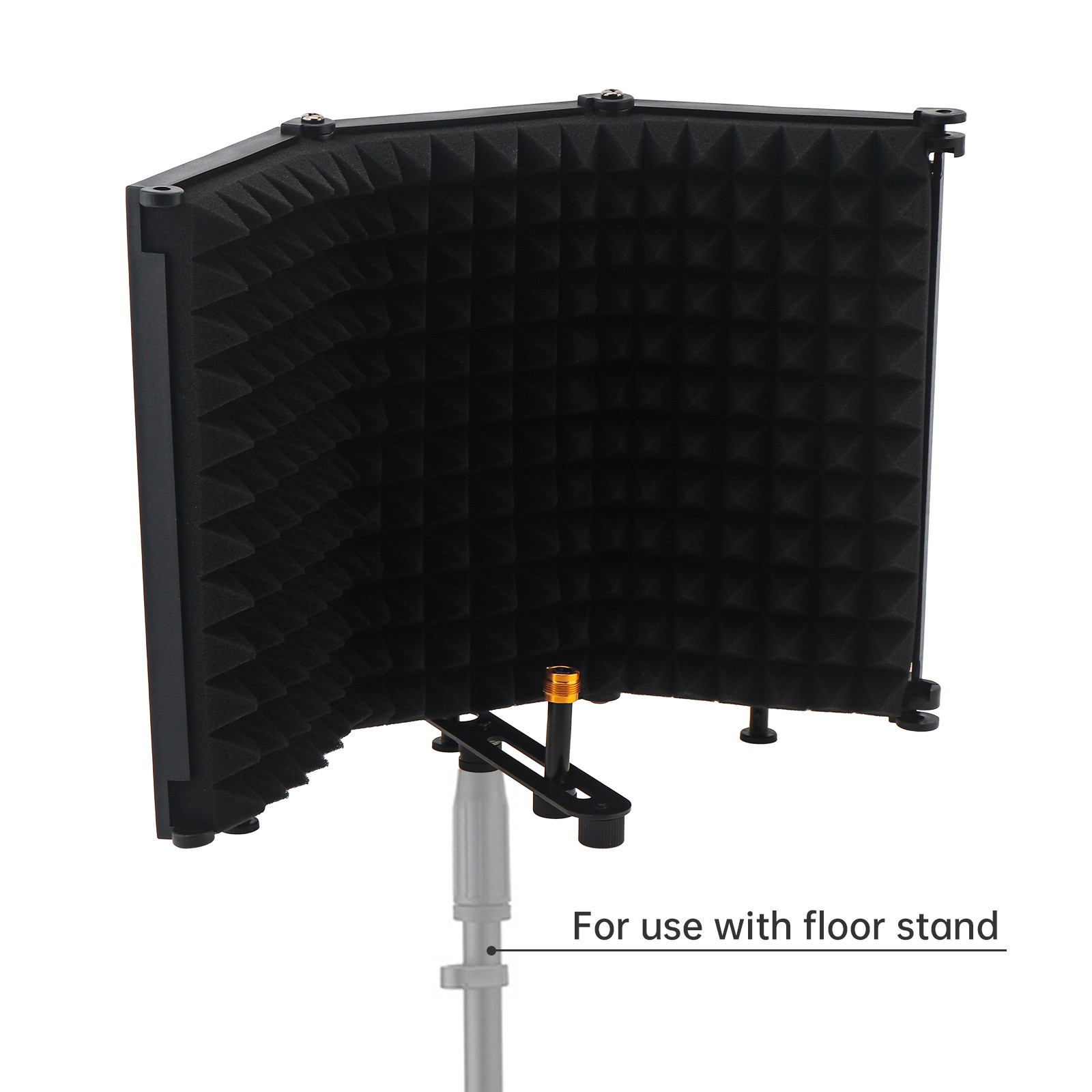 Foldable 3 Panel Microphone Isolation Shield, Wind Screen for Studio Recording