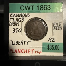 (1863) Civil War "Patriotic" Token “Our Country”Cannons & Drum - 🥁 #8
