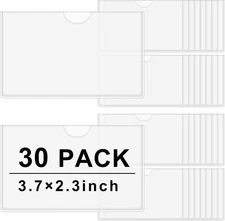 30 Pack Self-Adhesive Index Card Pockets with Top Open for Loading - Ideal Index