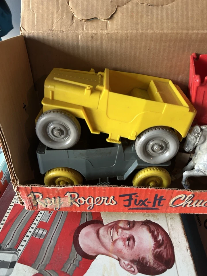 Juego de mandril Wagon y Jeep Ideal Roy Rogers Fix-It de colección de los años 50 con caja Foto 2 de 4