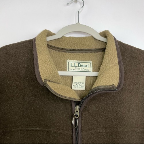 Maglione L.L. Bean marrone full zip foderato pile uomo taglia XL Regular - Foto 2 di 12