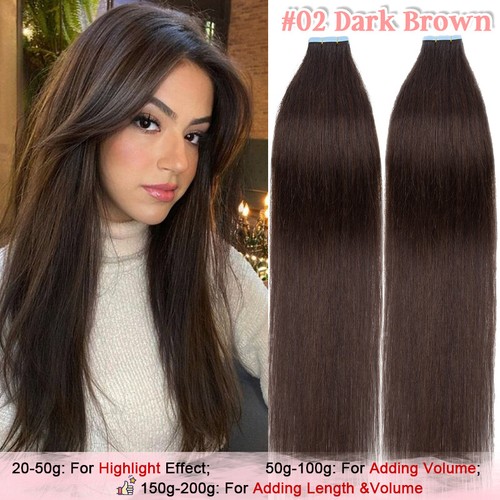 Tape In Real Human Remy Hair Extensions 60pcs 150G Full Head Skin Weft Balayage - Picture 31 of 48