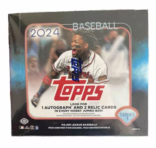 2024 Topps Series 1 Baseball Hobby Jumbo Box With  1 Auto And 2 Relics Per Box