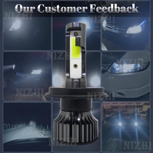 Couple Led Car Lamps Headlight Bulbs H4 110W 24000 LM 6000K White Xenon - Picture 5 of 12