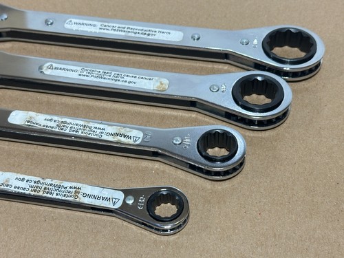 NUEVO Proto Tools EE. UU. 4 piezas 3/8-7/8” SAE Juego de llaves de extremo de caja de trinquete, 12 puntos - Imagen 10 de 12