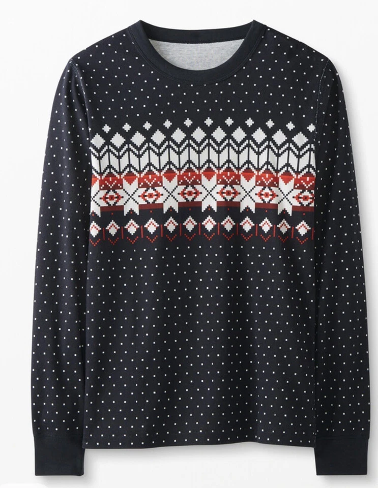 Hanna Andersson Negro Navidad Pijama Conjunto Fair Isle Copo de Nieve Adulto Unisex XXL Foto 4 de 4