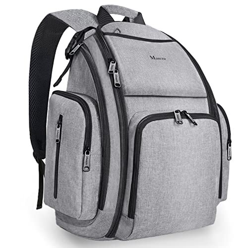 Mancro Large Waterproof Diaper Backpack - Multifunctional Travel Baby Bag for Parents-image