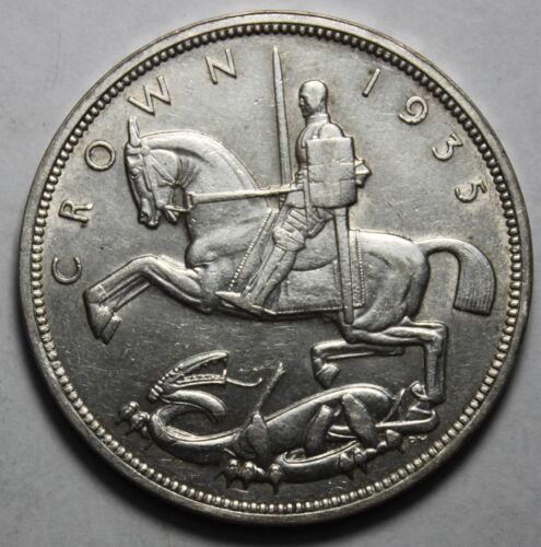 Great Britain 1935 Silver Crown, Nice Grade, KGV (X128) - Picture 2 of 2