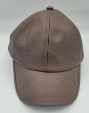 JAMONT Brown Faux Leather Baseball Cap Golf Hat Adjustable -NEW