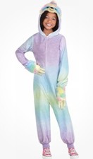 Pastel Sloth Zipper Jumpsuit Cute Dress Up Halloween Child Costume Large 12-14