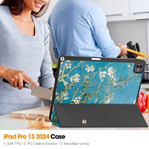 Funda inteligente de cuero TPU a prueba de golpes con soporte para iPad Pro 13/11/Air 13/11 2024 - Imagen 98 de 145