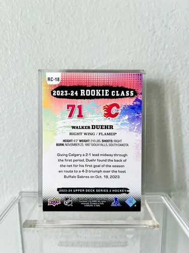 2023-24 Upper Deck Series 2 Hockey Walker Duehr Rookie Class RC-18 Calgary Flame - Bild 2 von 2