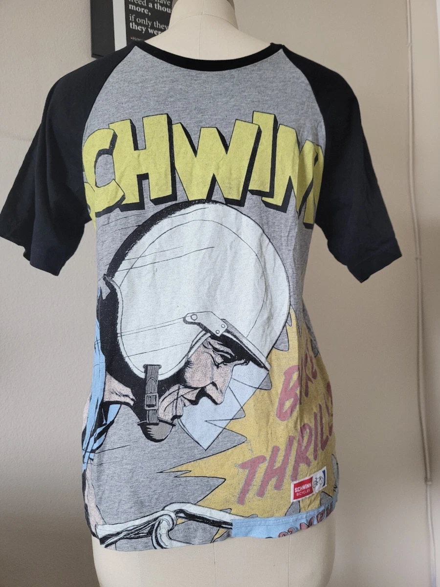 HTF Classic Schwinn Bikes Jersey Distressed Graphic T shirt Mens Size Small