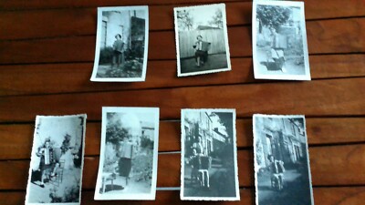 musician-accordion-music-lot 7 antique photos-black and white-50s!