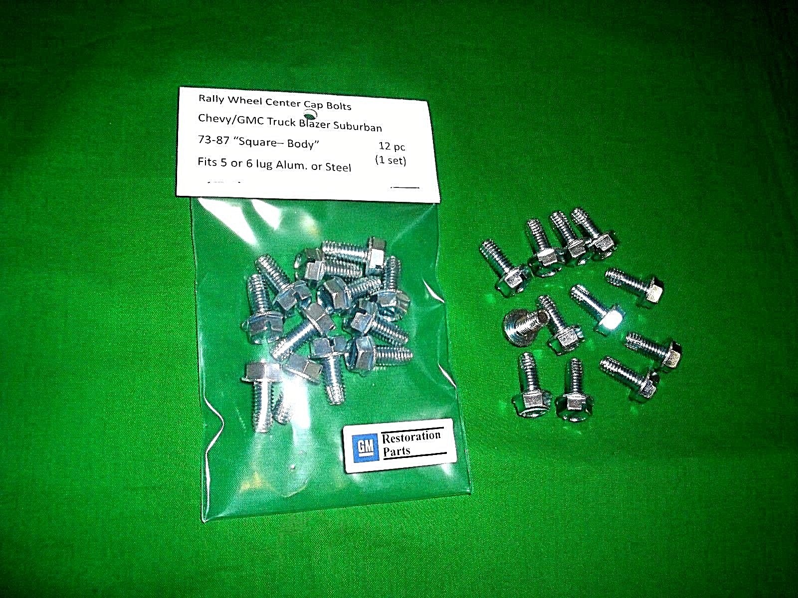 7387 Chevy Truck Rally Wheel Center Cap Bolts 12pc NEW Blazer Suburban