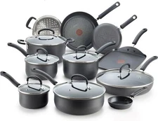 Hard Anodized Nonstick Cookware Set 17 Piece Dishwasher Safe Suitable stove tops