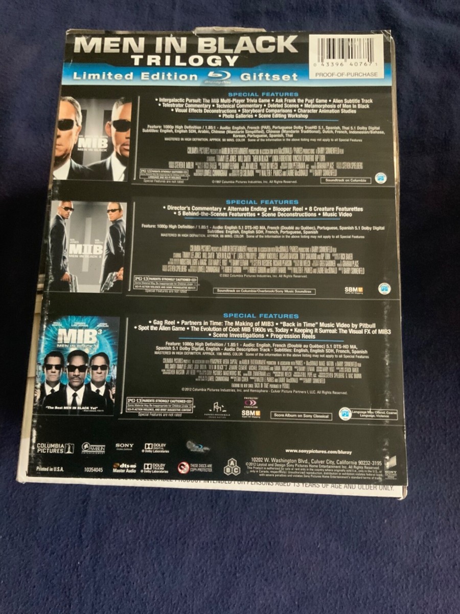 MEN IN BLACK TRILOGY MIB 1,2&3 LIMITED EDITION GIFT SET Blu