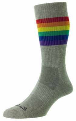 Pantherella Mens Shine Egyptian Cotton Sports Socks - Light Grey Mix