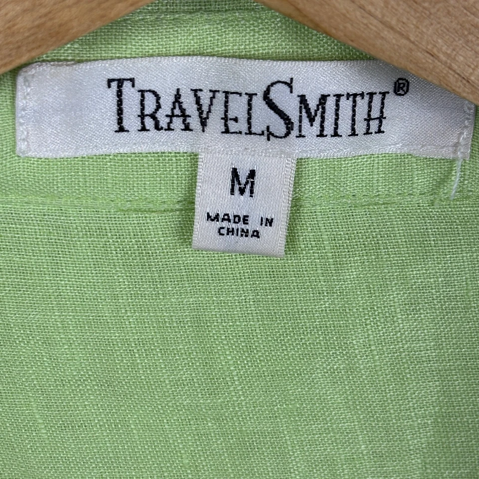 Camisa túnica Travelsmith mujer lino abotonada manga larga talla M clásica transpirable Foto 3 de 4