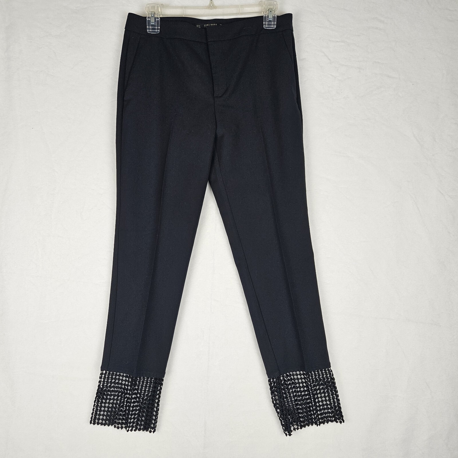 Zara Basic Collection Black Pants Crochet Ankles … - image 1