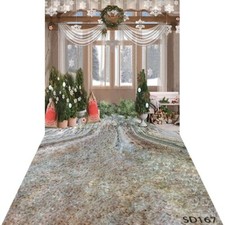 10'x20'CP Xmas Trees Window Scenic Microfiber Fabric background backdrop SD167