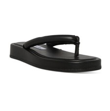 Sandali infradito Steve Madden donna 10 neri fango puffer tanga nuovi con scatola GV8