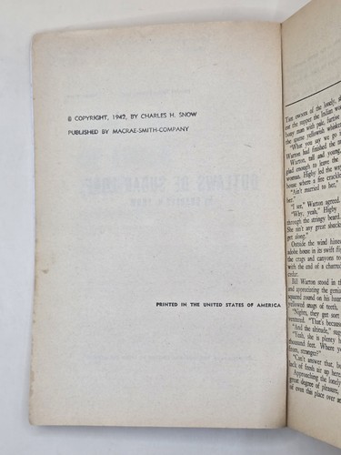 WESTERN NOVEL-"Outlaws of Sugar Loaf" by Charles H. Snow-1942-PB-Macrae Smith Co - Picture 4 of 5