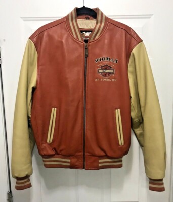 Old School Harley Davidson Widman St Louis Leather Bomber Jacket