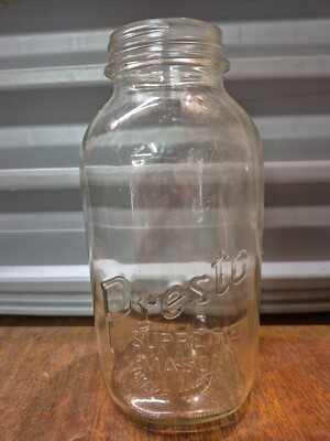 VINTAGE PRESTO SUPREME MASON 1/2 GALLON JAR~OWENS IL.