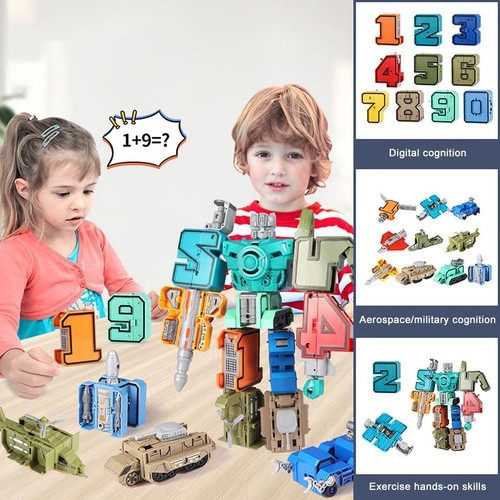 .Digital-Magic Number Transformer Robot Toy Assembling Action Puzzle-Model I6Z6
