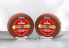 2 Kiwi Shoe Polish Tin, Brown, 1.125 Oz Renews  Protects Leather