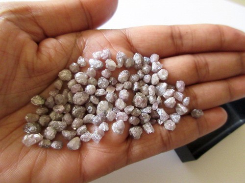 25 Pieces 5mm Pink Rough Raw Diamond Natural Diamond Raw Diamond, Uncut Diamond - Picture 4 of 5