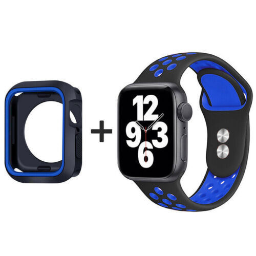 For Apple Watch iWatch 8 7 6 SE 5 4 3 2 Silicone Watch Strap Band + Case Cover - Picture 17 of 33